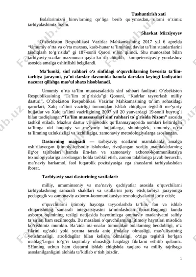 6-sinf 2020-2021 tayyor sinf soati ishlanmalari — DOC