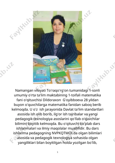 koordinata uki dars ishlanma — DOC