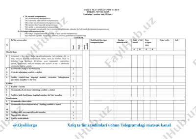 6-sinf o'zbek tili ish reja 2019 - @ziyolilarga — DOCX