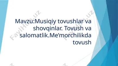 6-sinf musiqiy tovushlar va shovqinlar — PPTX