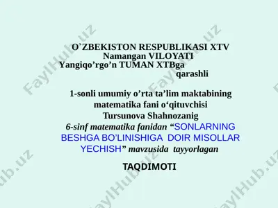 sonlarning_5_ga_bolinishiga_doir_mis — PPTX
