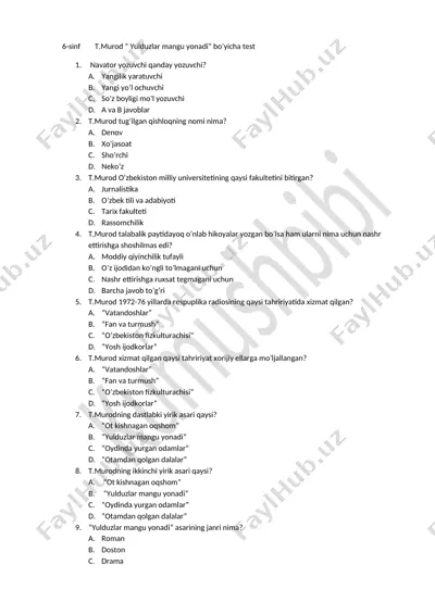 6. t.muroddan test.ona tili millat ruhi.kumush — DOCX