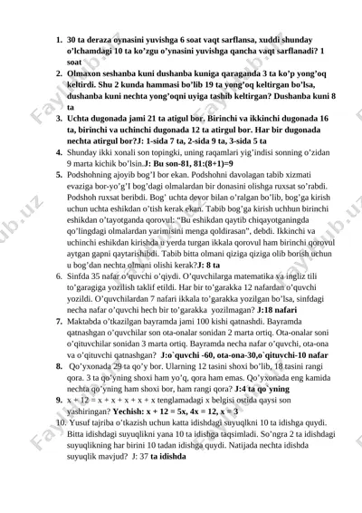mantiqiy masalalar — DOCX