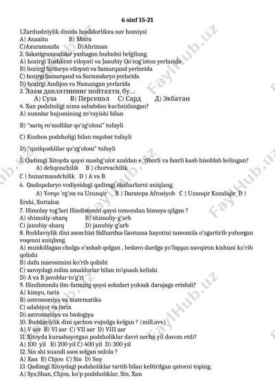 6 sinf 15.-21 yangi — DOCX