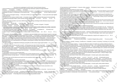 3-chorak 6-sinf testlar — DOCX