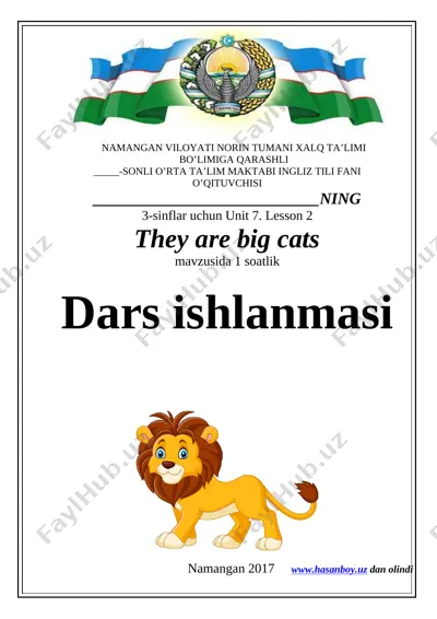 3-sinf. they are big cats — DOCX