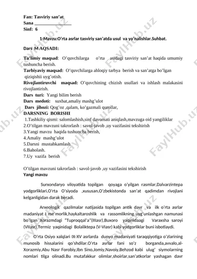 tasviriy san'at 6-sinf uchun_-842983486 — DOCX