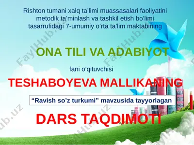 ona tili ravish — PPTX