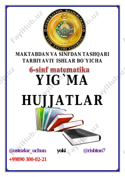 6-sinf matematika to'garak — PDF