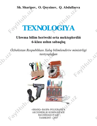 6-sinf - texnologiya (qoraqalpoq) — PDF