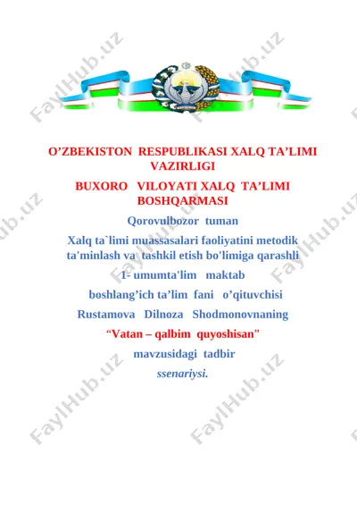 vatan- qalbim quyoshisan — DOCX