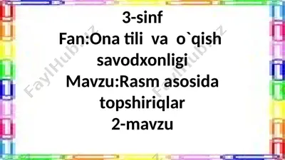 3-sinf.ram asosida topshiriqlar.2-mavzu — PPTX