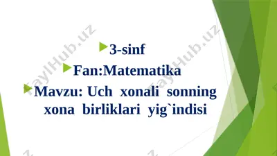 3-v ochiq dars matematika — PPTX