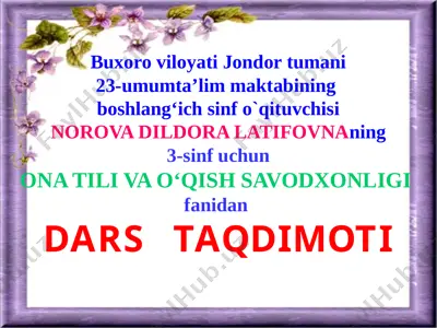 20-sentabr ona tili va o`qish savodxonligi — PPTX