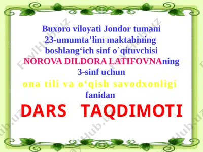 ona tili va o`qish savodxonligi — PPTX
