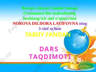 tabiiy fan tirik organizmlarning xilmaxilligi — PPTX