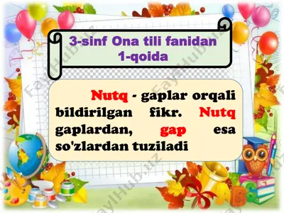 3-sinf ona tili qoidalari — PDF