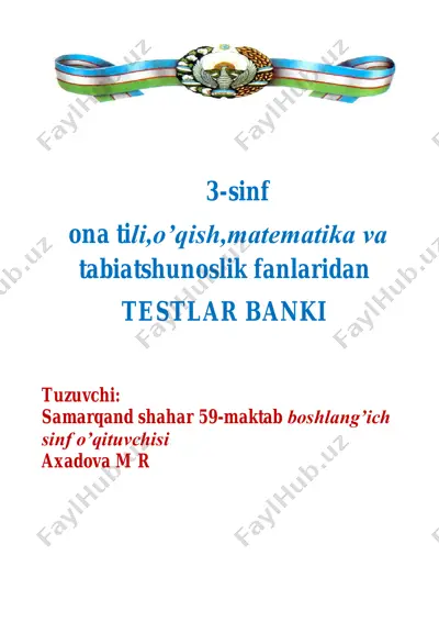 3-sinf testlar banki 2021 -yil i — PDF