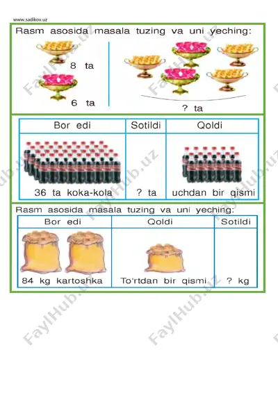 3-sinf tarqatma materiallar — DOCX