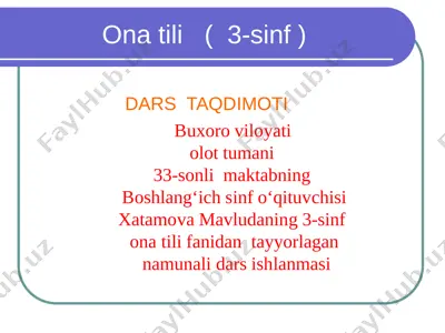 3-sinf ona tili — PPT