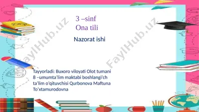 ona tili nazorat ishi 3 sinf — PPTX