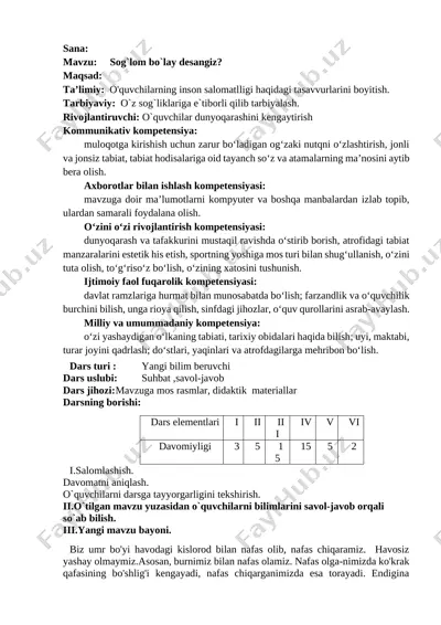 29-dars sog`lom bo`lay desangiz — DOCX