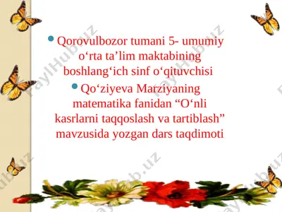 o 'nli kasrlarni taqqoslash va tartiblash — PPTX