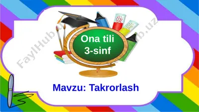 3 sinf. ona tili 395 mashk — PPTX