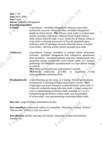 3b ochiq dars ishlanmasi — DOCX