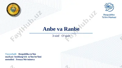 3-sinf o`qish fani anbe va ranbe — PPT