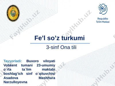fe'l so'z turkumi — PPTX