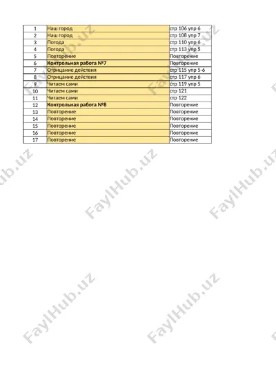 3-sinf rus tili 4-chorak — XLSX