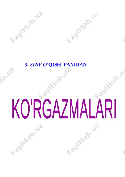 3- sinf o'qish shoir va yozuvchilar — DOCX
