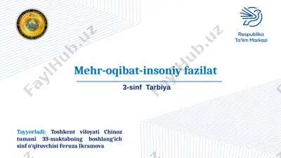 3-sinf tarbiya — PPTX
