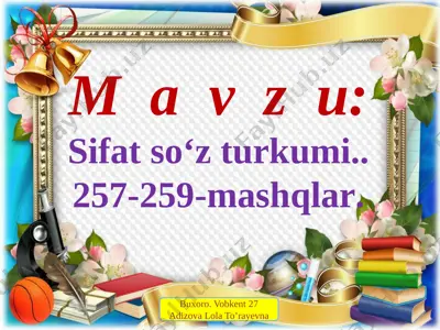 sifat so'z turkumi — PPTX