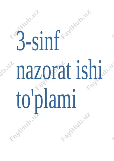 matematikadan nazorat ishlari namunalari 3 — DOCX