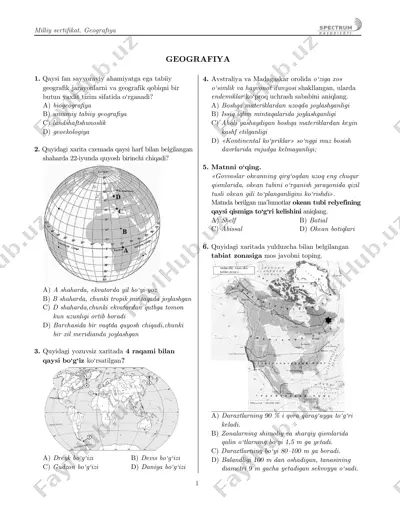 milliy sertifikat. geografiya - variant — PDF