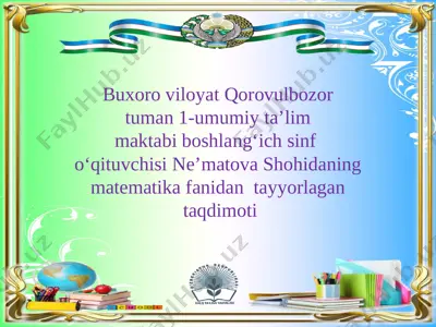3-sinf matematika — PPTX