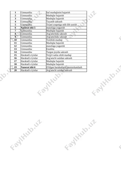 3-sinf jismoniy madaniyat 3-chorak — XLSX
