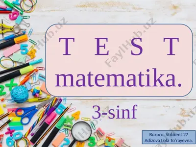 matematika. to'garak. — PPTX
