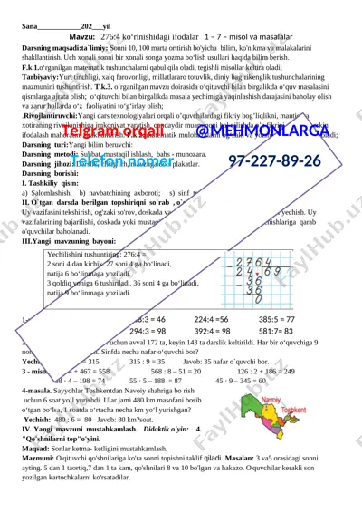 3_sinf_mmatematika_yechimlari_2_chorak_2021_2022_yil_uchun_100% — DOCX