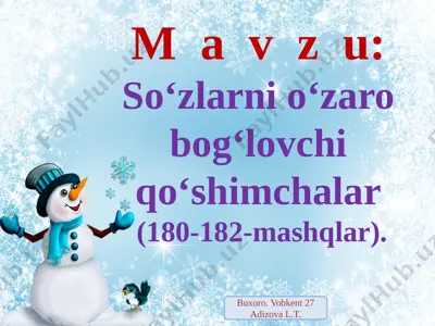 so'zlarni o'zaro bog'.qo'sh. 180-183 — PPTX