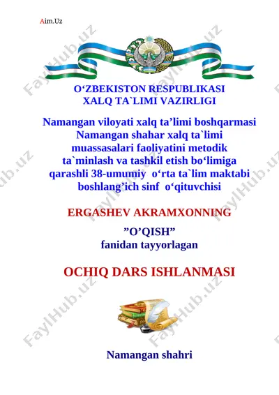 3-sinf o'qish fanidan chana mavzusida dars ishlanma — DOCX