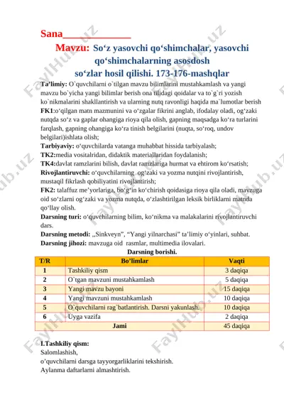 dars ishlanma — DOCX