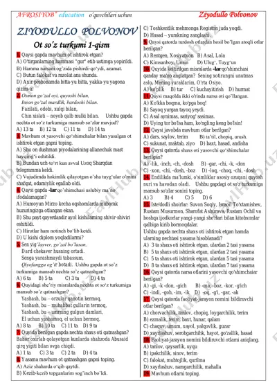 ot so'z turkumi afrosiyob — PDF