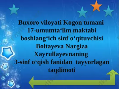 3-sinf oqish taqdimot kumush qish — PPTX