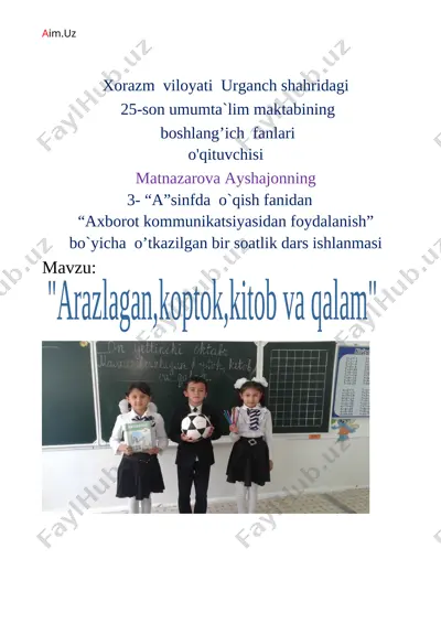 3_sinf_oqish_fanidan_dars_ishlanma — DOCX