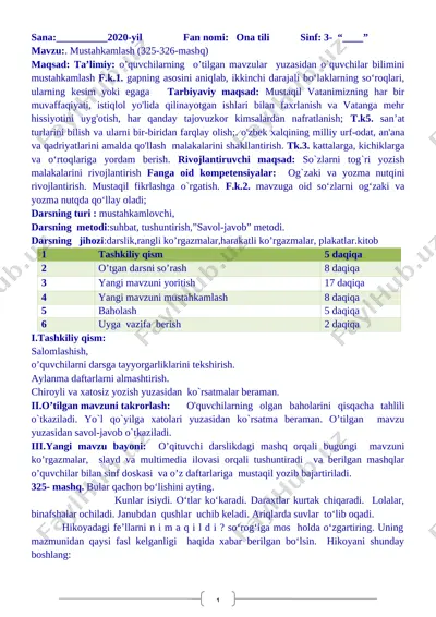 ona tili 3 sinf 4 chorak 2019-2020 — DOCX