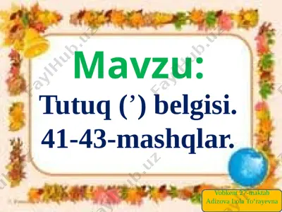 41-43-mashqlar. 3-sinf — PPTX