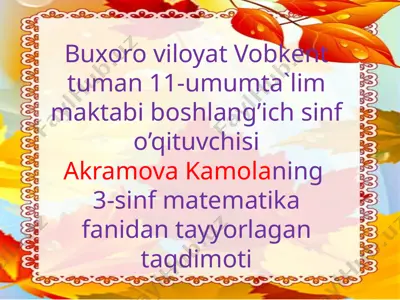 8-oktabr . matematika — PPTX